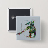 Gymnast Vierkante Button 5,1 Cm (Voorkant /achterkant)