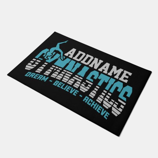 Gymnast VOEGT NAAM Gymnastiek Team Backbend Kickov Deurmat (Schuin)