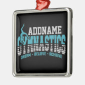 Gymnast VOEGT NAAM Gymnastiek Team Backbend Kickov Metalen Ornament (Links)