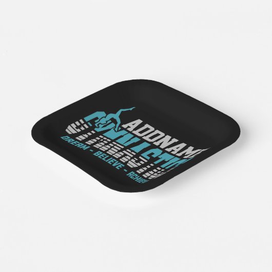 Gymnast VOEGT NAAM Gymnastiek Team Backbend Kickov Papieren Bordje (Gebogen)