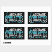 Gymnast VOEGT NAAM Gymnastiek Team Backbend Kickov Rechthoekige Sticker (Vel)