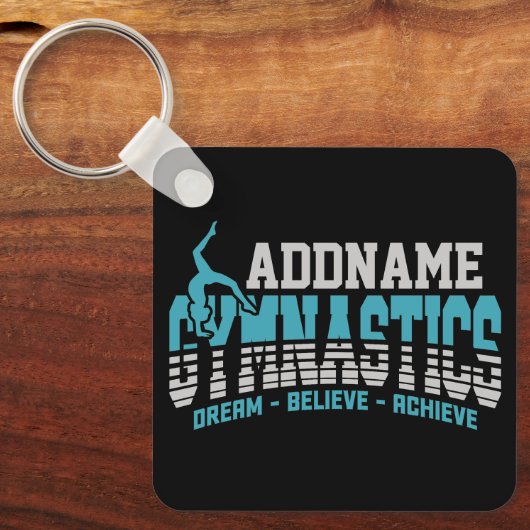 Gymnast VOEGT NAAM Gymnastiek Team Backbend Kickov Sleutelhanger (Voorkant)
