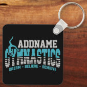 Gymnast VOEGT NAAM Gymnastiek Team Backbend Kickov Sleutelhanger (Achterkant)