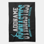 Gymnast VOEGT NAAM Gymnastiek Team Backbend Kickov Theedoek (Verticaal)