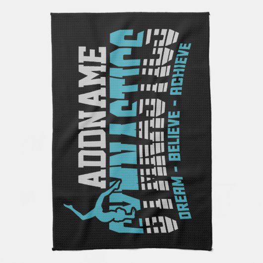 Gymnast VOEGT NAAM Gymnastiek Team Backbend Kickov Theedoek (Verticaal)