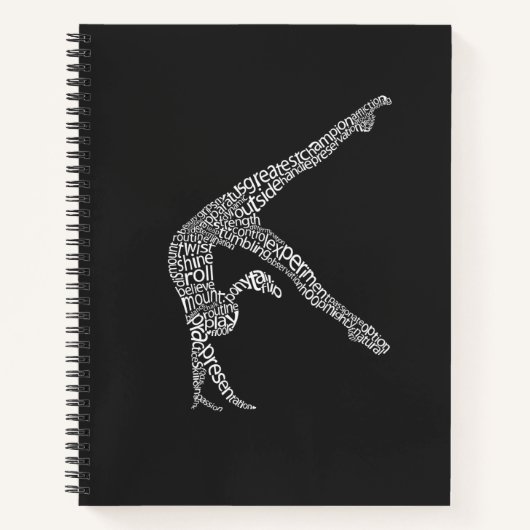 Gymnast Word Art Notitieboek (Voorkant)