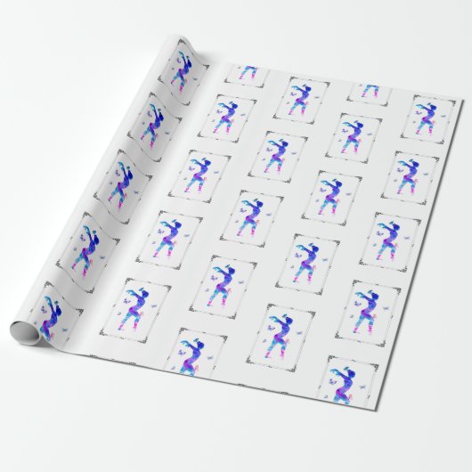 Gymnast Wrapping Paper Cadeaupapier (Uitgerold)