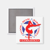 Gymnasten, gymnastiek magneet (Voorkant / Achterkant)