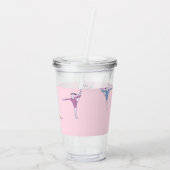 gymnasten in roze acryl drinkbeker (Achterkant)