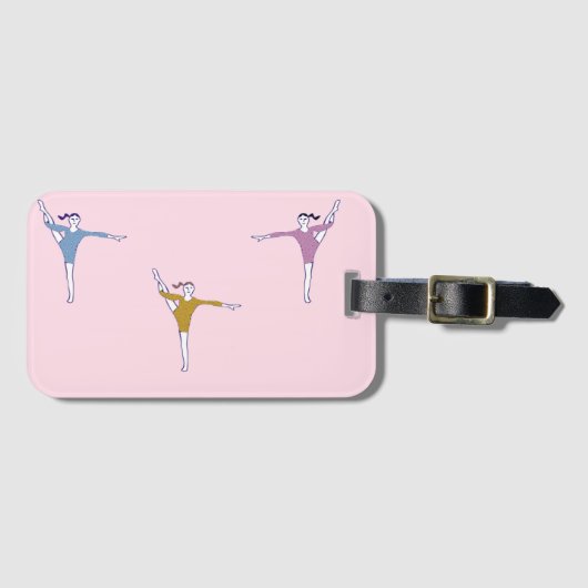 gymnasten in roze bagagelabel (Voorkant (horizontaal))