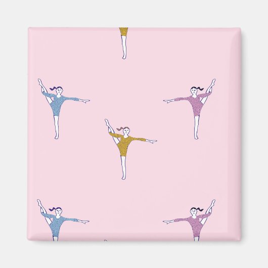 gymnasten in roze magneet (Voorkant)