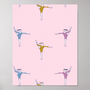 gymnasten in roze poster
