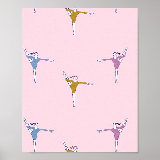 gymnasten in roze poster (Voorkant)