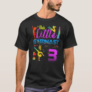 Gymnasten Little 3 Birthday Party Flip Tumble T-shirt
