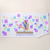 Gymnasten Rock!  Evenwichtsbalk Strandlaken (Voorkant)