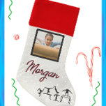 Gymnastic Winter Wonder Persoonlijke foto's & naam Kerstsok<br><div class="desc">Gymnastische Winter Wonder-ontwerp gepersonaliseerd met de naam van je kind en hun foto!</div>