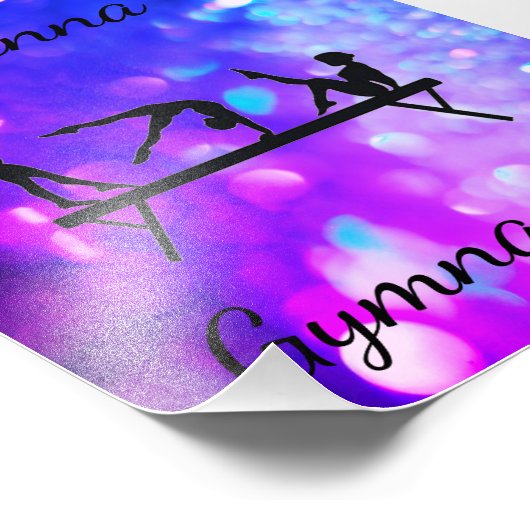 GYMNASTICA PAARSE BLAUWE GRADIENT FOTO AFDRUK (Hoek)