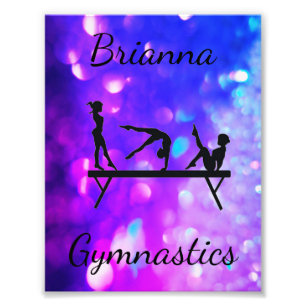 GYMNASTICA PAARSE BLAUWE GRADIENT FOTO AFDRUK
