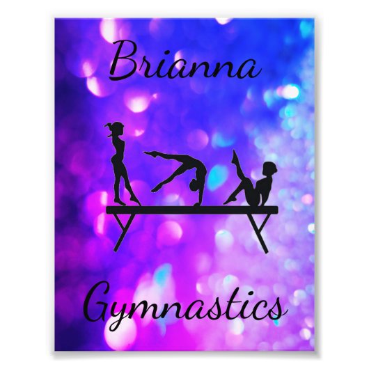 GYMNASTICA PAARSE BLAUWE GRADIENT FOTO AFDRUK (Voorkant)