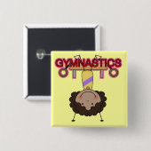 GYMNASTICS - Afrikaanse Amerikaanse meisjeshandgre Vierkante Button 5,1 Cm (Voorkant /achterkant)