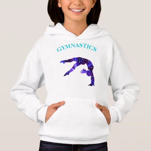 Gymnastics Back Handspring Hoodie w/Gymnast Name (Voorkant)