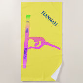 GYMNASTICS-badhanddoek. Persoonlijke naam. Strandlaken (Voorkant)