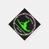 Gymnastics Bars Birthday in Lime Green en Black Servet (Hoek)