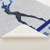 Gymnastics Beam Queen Blue/Silver Sherpa Blanket Deken (3/4)