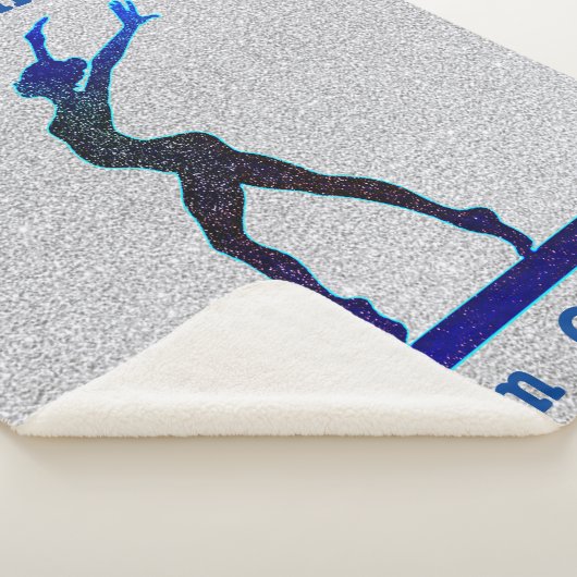 Gymnastics Beam Queen Blue/Silver Sherpa Blanket Deken (3/4)