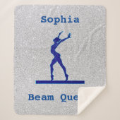 Gymnastics Beam Queen Blue/Silver Sherpa Blanket Sherpa Deken (Voorkant)