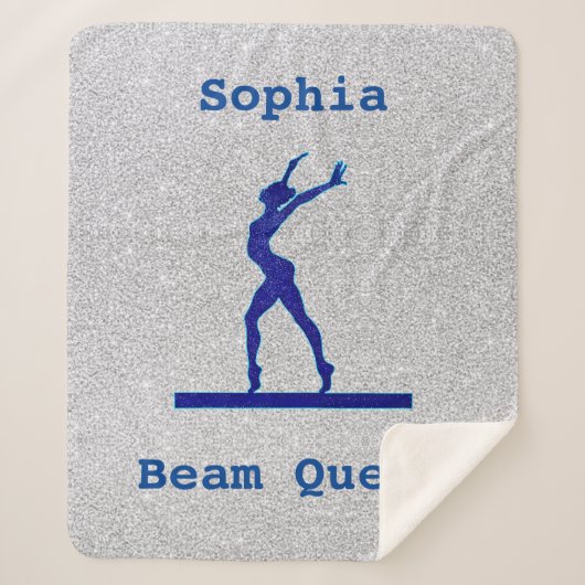 Gymnastics Beam Queen Blue/Silver Sherpa Blanket Sherpa Deken (Voorkant)