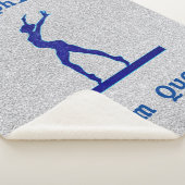 Gymnastics Beam Queen Blue/Silver Sherpa Blanket Sherpa Deken (3/4)