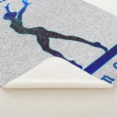 Gymnastics Beam Queen Blue/Silver Sherpa Blanket Sherpa Deken (3/4)