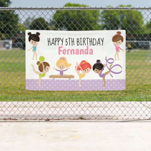 Gymnastics Birthday Banner (Insitu)