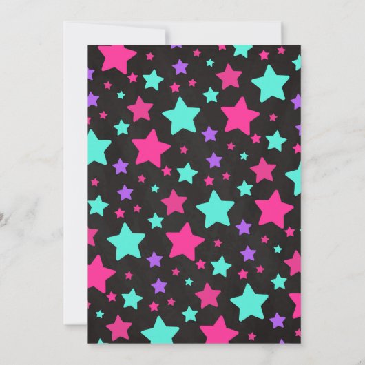 Gymnastics Birthday Invitation / Girl / Chalkboard Kaart (Achterkant)