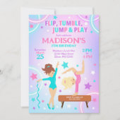 Gymnastics Birthday Invitation Gymnastics Party Kaart (Voorkant)