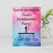 Gymnastics Birthday Invitation | Gymnastiekpartij (Staand voorkant)