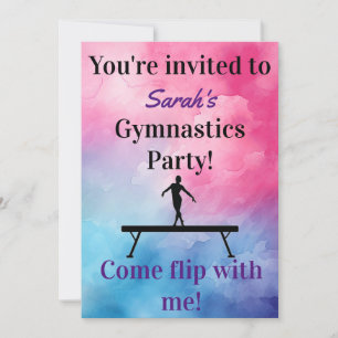 Gymnastics Birthday Invitation   Gymnastiekpartij