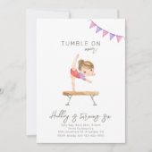 Gymnastics Birthday Invitation | Gymnastiekpartij Kaart (Voorkant)