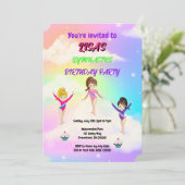 Gymnastics Birthday Invitation | Gymnastiekpartij Kaart (Staand voorkant)