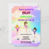 Gymnastics Birthday Invitation | Gymnastiekpartij Kaart (Voorkant)