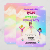 Gymnastics Birthday Invitation | Gymnastiekpartij Kaart (Voorkant / Achterkant)