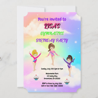 Gymnastics Birthday Invitation | Gymnastiekpartij Kaart