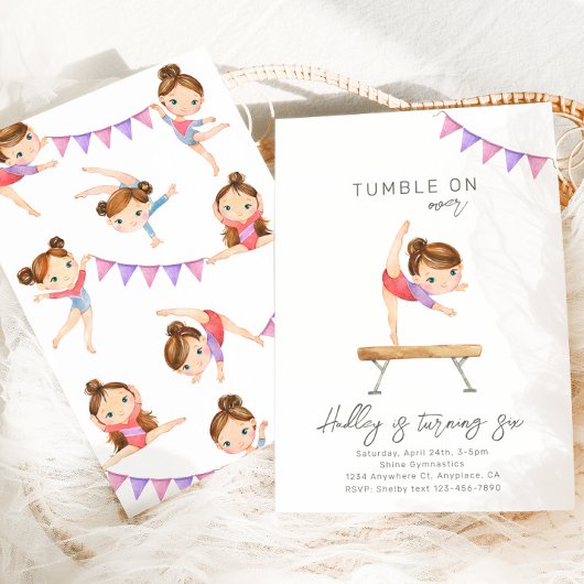 Gymnastics Birthday Invitation | Gymnastiekpartij Kaart