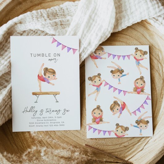 Gymnastics Birthday Invitation | Gymnastiekpartij Kaart