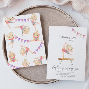 Gymnastics Birthday Invitation   Gymnastiekpartij Kaart