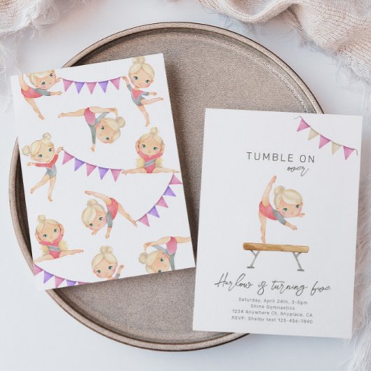 Gymnastics Birthday Invitation | Gymnastiekpartij Kaart