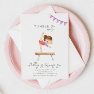 Gymnastics Birthday Invitation   Gymnastiekpartij Kaart