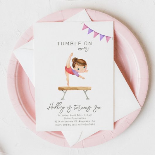 Gymnastics Birthday Invitation | Gymnastiekpartij Kaart