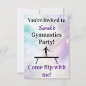 Gymnastics Birthday Invitation | Gymnastiekpartij Kaart (Voorkant)